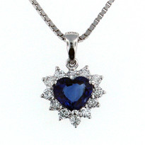 1.14ct Sapphire Pendant in 18kt White Gold