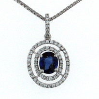 Sapphire .84ct Pendant in 18kt White Gold