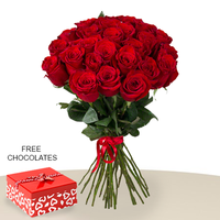 24 Red Roses With FREE Chocolates