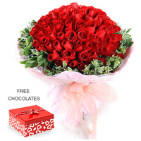 99 Red Roses In A Bunch FREE chocolates