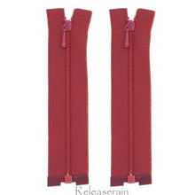 4" Tiny Separating DIY Doll Clothes Jacket Nylon Coil Size #0 Open End Sewing Zippers Burgundy Set of 2 Pieces