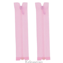 4" Tiny Separating DIY Doll Clothes Jacket Nylon Coil Size #0 Open End Sewing Zippers Pale Pink Set of 2 Pieces