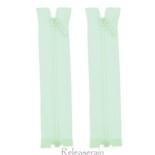 4" Tiny Separating DIY Doll Clothes Jacket Nylon Coil Size #0 Open End Sewing Zippers Mint Green Set of 2 Pieces