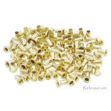 2.5mm (1mm Hole Size) Tiny Gold Brass Eyelets For DIY Doll Clothes Sewing Craft Scrapbooking 100pcs