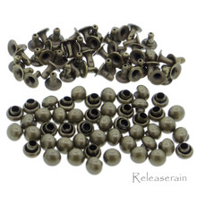 3mm Tiny Bronze Brass Mushroom Round Dome Rivets For DIY Doll Clothes Sewing Craft 50 Sets