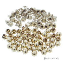3mm Tiny K/Old Gold Brass Mushroom Round Dome Rivets For DIY Doll Clothes Sewing Craft 50 Sets