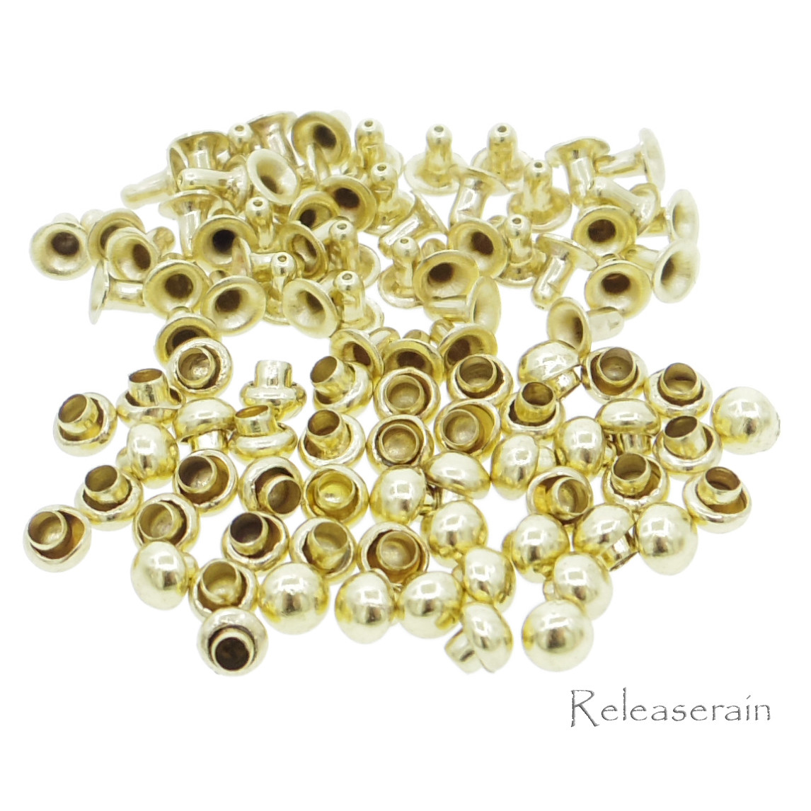 3mm Tiny Gold Brass Mushroom Round Dome Rivets For DIY Doll Clothes Sewing  Craft 50 Sets - Releaserain