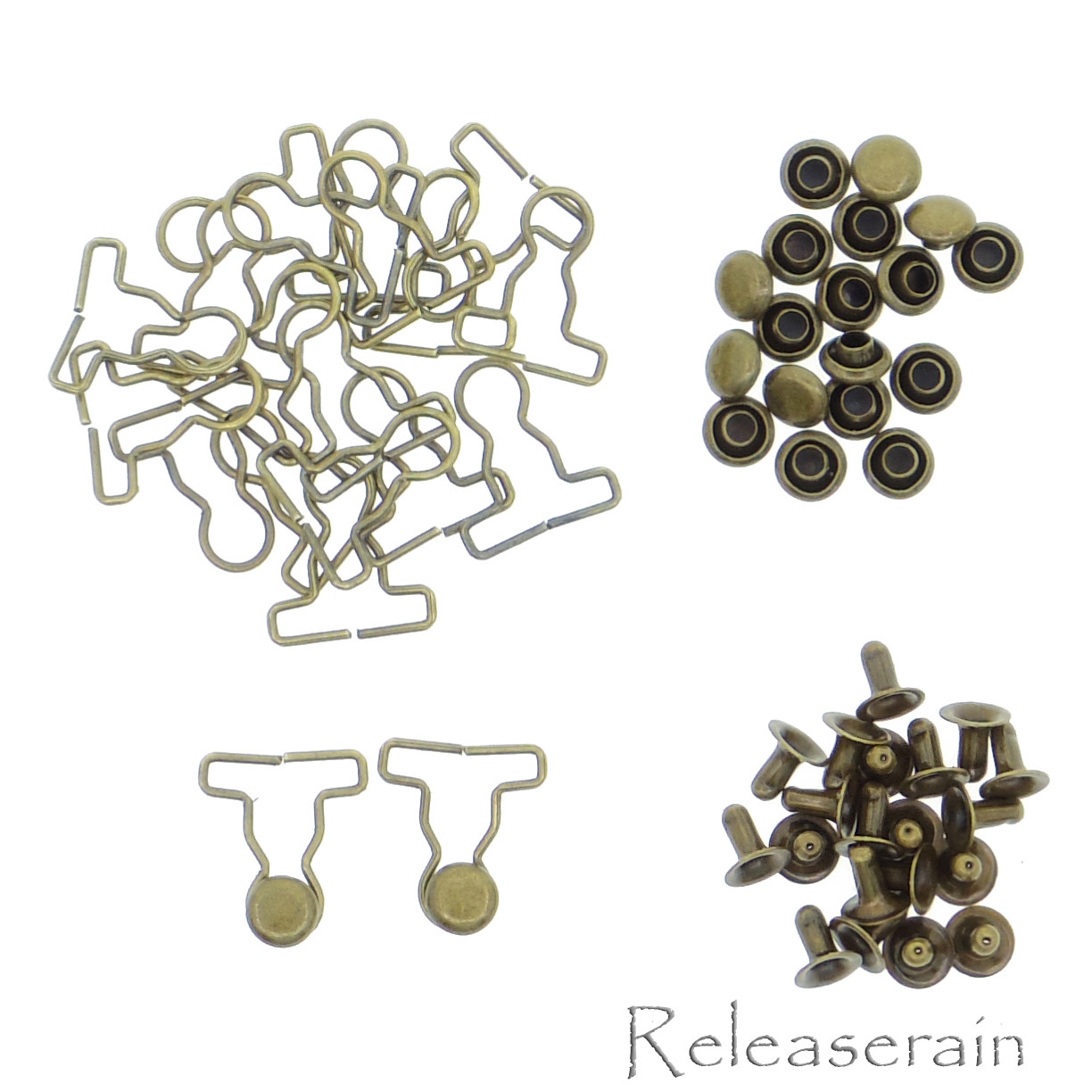 9mm Overall Buckle 4mm Mushroom Rivet Bronze 30 Sets For DIY 1/6 Blythe BJD  Doll Clothes - Releaserain