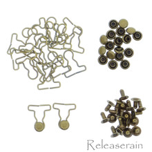 9mm Overall Buckle 4mm Mushroom Rivet Bronze 30 Sets For DIY 1/6 Blythe BJD Doll Clothes