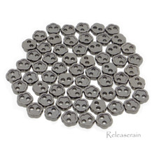 4mm Flower Shaped DIY Doll Clothes Sewing Sew On Plated Metal Miniature Buttons Charcoal 60pcs