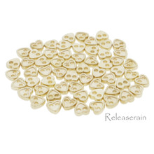 4mm Heart Shaped DIY Doll Clothes Sewing Sew On Plated Metal Miniature Buttons Gold 60pcs