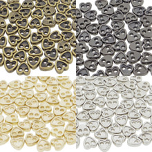 4mm Heart Shaped DIY Doll Clothes Sewing Sew On Plated Metal Miniature Buttons Bronze Charcoal  Gold Silver 4 Colors Each  Color 15 Pieces (Total 60 Pieces)