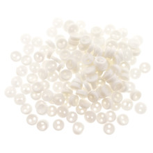 Releaserain 3mm White Tiny Round Doll Clothes Sewing Plastic Buttons with Rim Set of 50