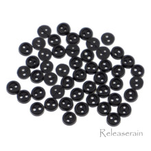 Releaserain 3mm Black Tiny Round Doll Clothes Sewing Plastic Buttons with Rim Set of 50