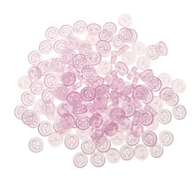 Releaserain 3mm Clear Sakura Pink Tiny Round Doll Clothes Sewing Plastic Buttons with Rim Set of 50