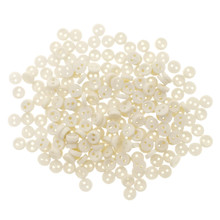 Releaserain 3mm Ivory Tiny Round Doll Clothes Sewing Plastic Buttons with Rim Set of 50