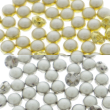 4.5mm DIY Craft Doll Clothes Sewing Sew On Round White Faux Pearl Buttons Gold 25pcs+Silver 25pcs
