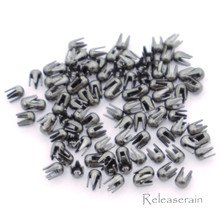 2mm DIY Craft Doll Clothes 4-Paw Spikes Round Dome Rivet Stud Miniature Tacks Charcoal 100pcs