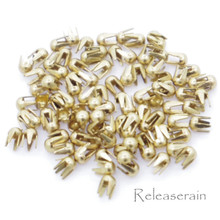 2mm DIY Craft Doll Clothes 4-Paw Spikes Round Dome Rivet Stud Miniature Tacks Gold 100pcs