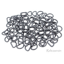 6mm Inner Diameter DIY Doll Clothes Sewing Metal D Ring Buckles Charcoal 100pcs