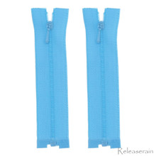 4" Tiny Separating DIY Doll Clothes Jacket Nylon Coil Size #0 Open End Sewing Zippers Lake Blue Set of 2 Pieces