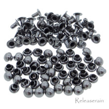 3mm Tiny Charcoal Brass Mushroom Round Dome Rivets For DIY Doll Clothes Sewing Craft 50 Sets