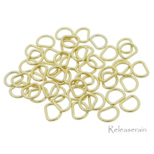 4mm Inner Diameter DIY Doll Clothes Sewing Metal Miniature D Ring Tiny Buckles Gold 50pcs