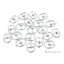 8×10.5mm Inner Dia 5.5mm DIY Doll Clothes Silver Sewing Metal Oval Belt Buckles 20pcs