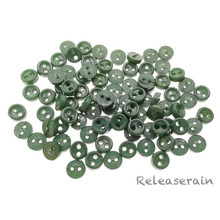 Releaserain 3mm Military Green Tiny Round Doll Clothes Sewing Plastic Buttons with Rim Set of 50
