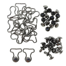7mm Overall Buckle 3mm Mushroom Rivet Charcoal 20 Sets For DIY 1/8 and 1/12 Scale BJD Doll Clothes