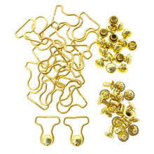 7mm Overall Buckle 3mm Mushroom Rivet Gold 20 Sets For DIY 1/8 and 1/12 Scale BJD Doll Clothes