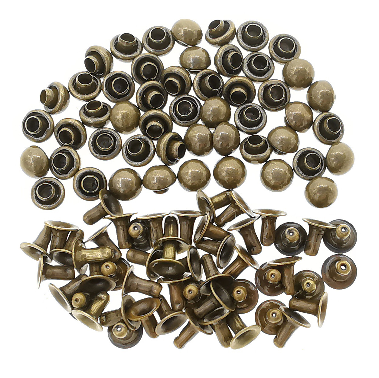 4mm Tiny Bronze Brass Dome Mushroom Round Rivets For DIY Doll Clothes  Sewing Craft 50 Sets - Releaserain