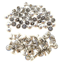 4mm Tiny Silver Brass Dome Mushroom Round Rivets For DIY Doll Clothes Sewing Craft 50 Sets