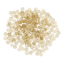 Releaserain 3mm Clear Amber Tiny Round Doll Clothes Sewing Plastic Buttons with Rim Set of 50