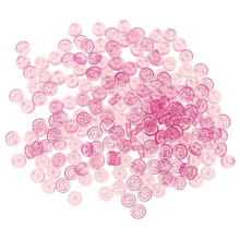 Releaserain 3mm Clear Fuchsia Pink Tiny Round Doll Clothes Sewing Plastic Buttons with Rim Set of 50