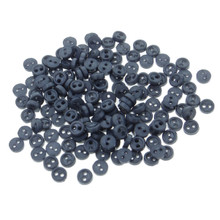 Releaserain 3mm Dark Grey Tiny Round Doll Clothes Sewing Plastic Buttons with Rim Set of 50