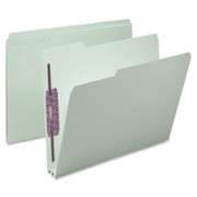 Smead 14934 Gray/Green Pressboard Fastener File Folders with SafeSHIELD Fasteners