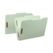 Smead 19982 Gray/Green Pressboard Fastener File Folders with SafeSHIELD Fasteners