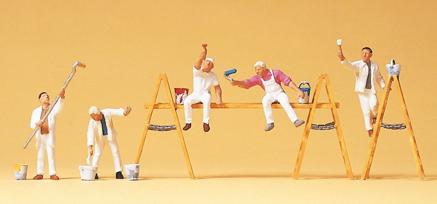 Preiser HO Scale Model Figure//People Set People Working Street Repair Crew 4-Pk