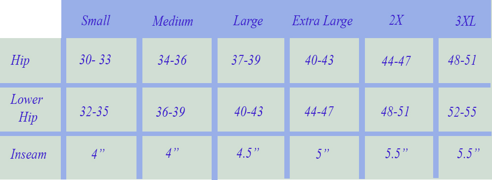 Holster Size Chart