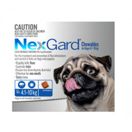 NexGard Flea and Tick Treatment for dogs in a tasty chew. 4.1-10kg small-medium dog
