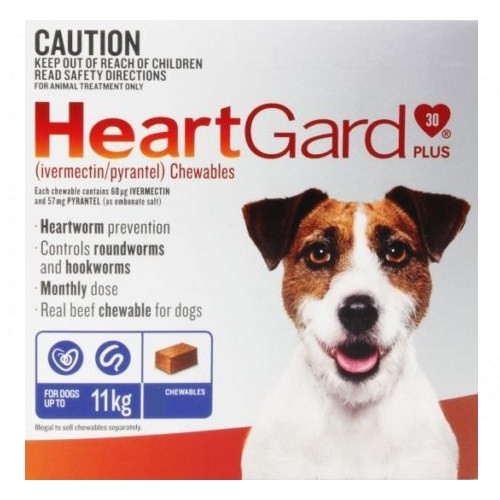 Heartgard Plus Blue Heartworm Chew for SMALL dogs 6 Chews