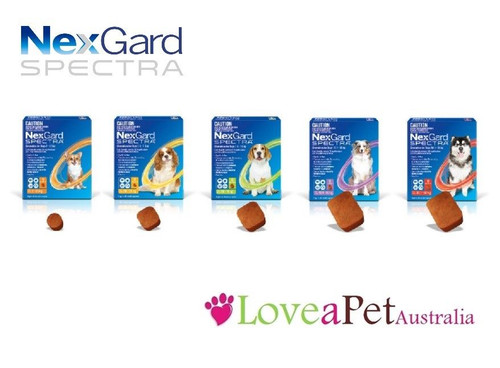 NexGard Spectra is a tasty beef-flavoured monthly chew which delivers the most complete protection from fleas, ticks, heartworm and intestinal worms available.