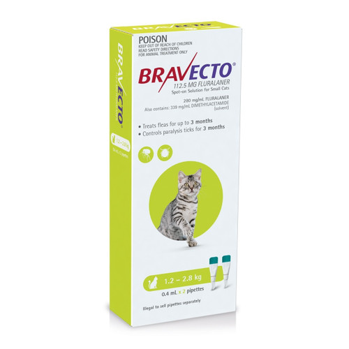Bravecto Spot on For Cats 1.2-2.8kg (green)