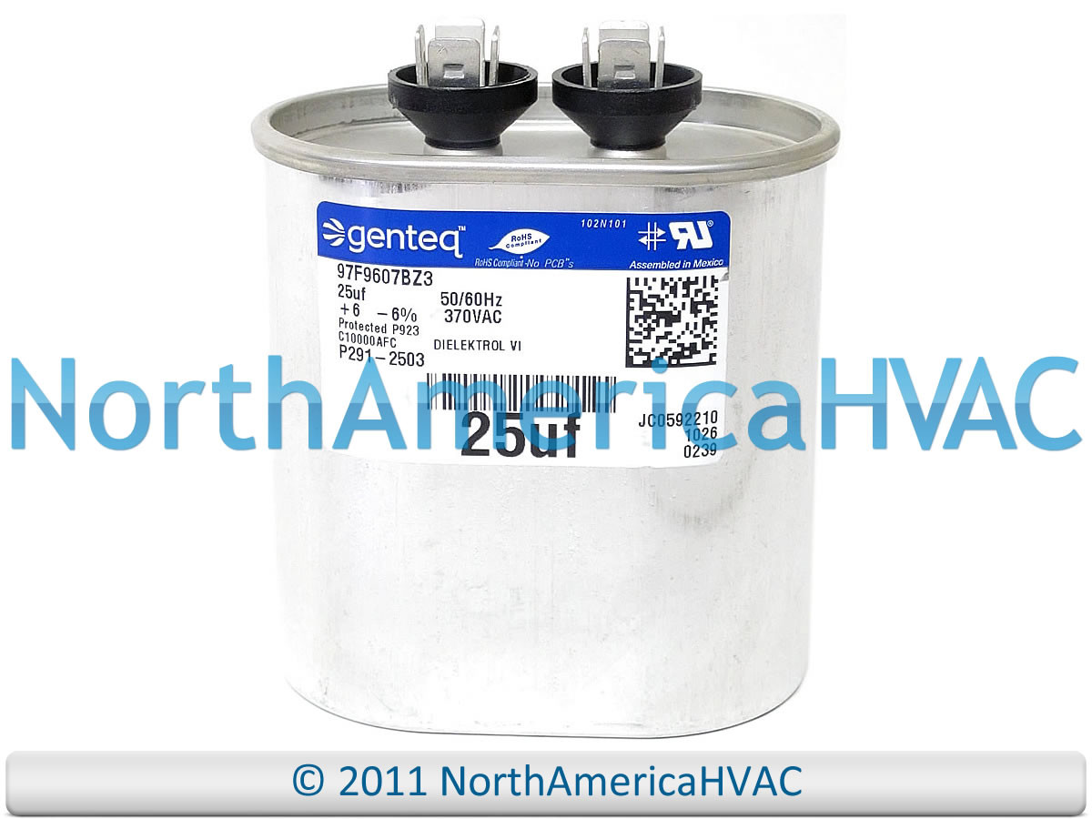 Carrier Bryant Capacitor 25 uf 370 volt P2912503 North America