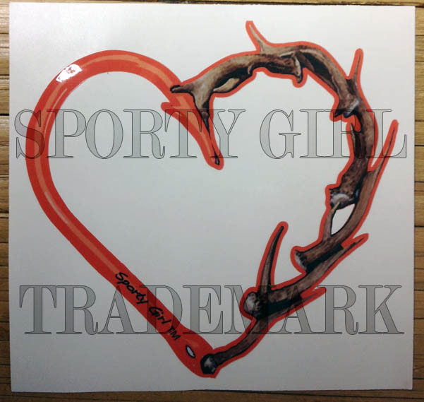 fishing and hunting decals heart hook and heart deer antlers put