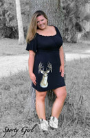 Womens stylish black deer dress 