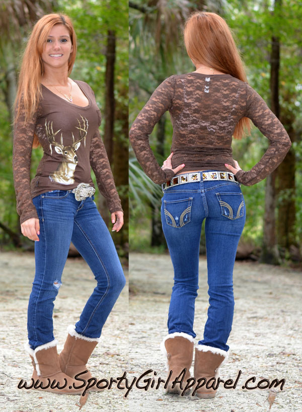 Sexy lace deer hunting top, perfect for those night out on the town