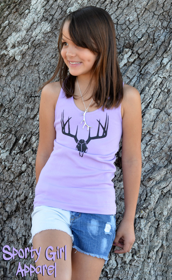 little girls cute hunting tops, purple pink blue kids girls deer