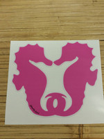 Larger Pink kissing seahorse decal